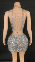 Lustrous Allure Silver Backless Two Piece Set