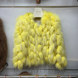 Natural Fox Fur Coat With Tassels